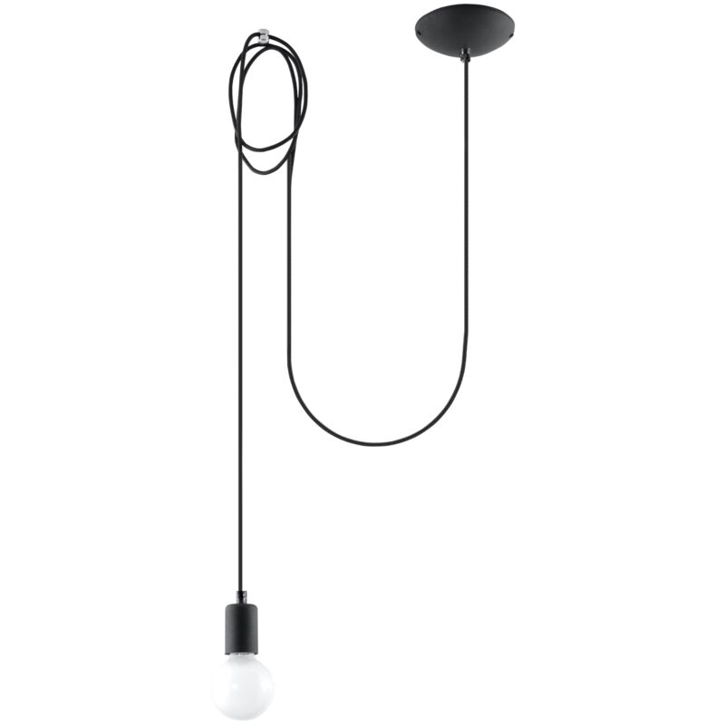 Suspension Edison tissu, acier 1xE27 Sollux