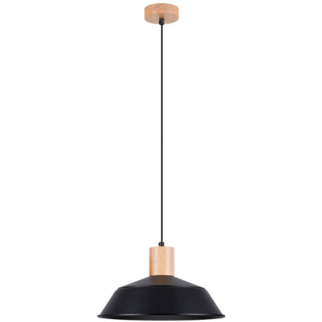 Sollux Fano 34 cm große kuppelförmige Pendel-Deckenleuchte in Schwarz