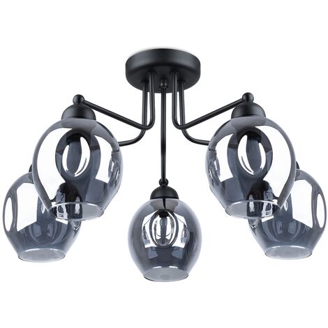 Sollux Fillan Plafonnier semi-encastré à bras multiples Noir
