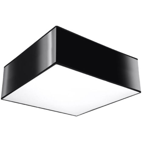 Sollux HORUS Plafonnier Carré Noir 25cm E27