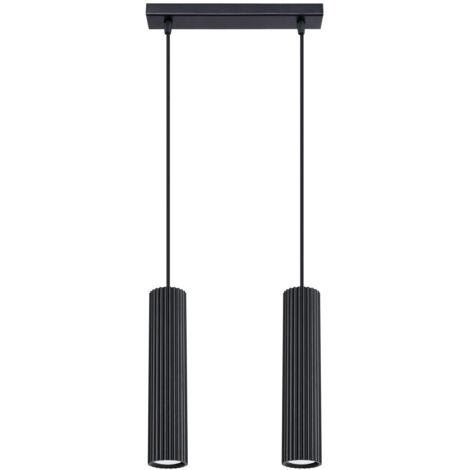 Sollux Karbon Minimalistische Bar-Pendelleuchte 2 Lichter Schwarz