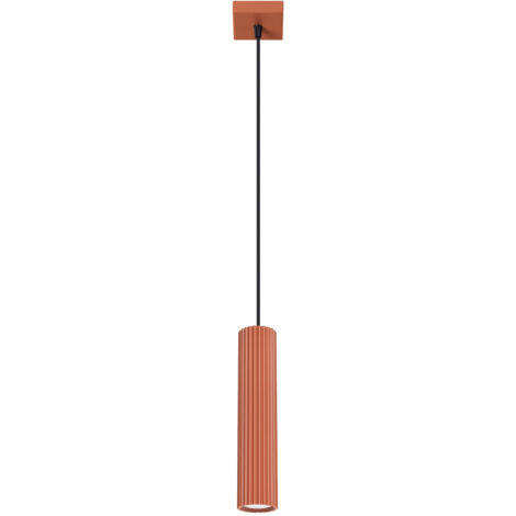 Sollux Karbon Minimalistische Pendelleuchte Rot Ocker