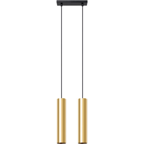 Sollux Lagos Moderne Bar-Hänge-Deckenleuchte, poliertes Gold, 2 x GU10