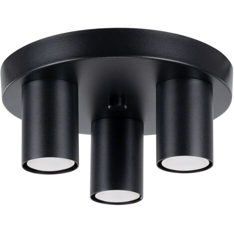 Sollux Lagos Moderne Deckenleuchte 3 Lichter Schwarz