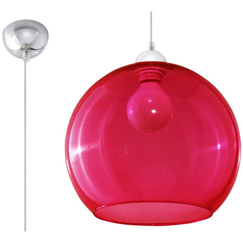 Image of Pendente luce rossa sfera l: 30, b: 30, h: 80, E27, dimmerabili