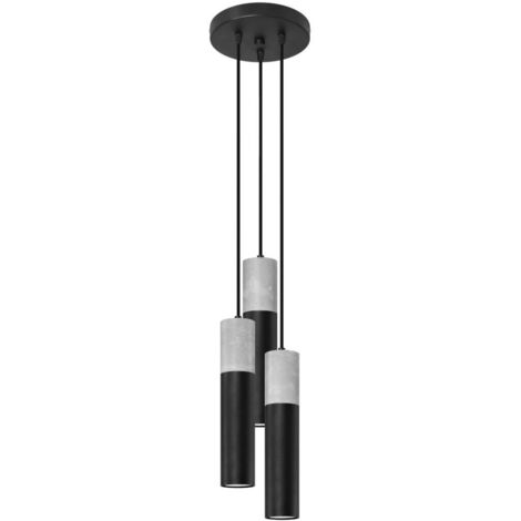 Sollux Lighting Borgio Cluster Pendelleuchte, Grau, Schwarz, 3x GU10