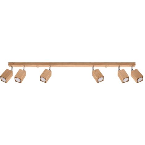 Sollux Lighting Keke Eiche eckig Deckenstrahler Bar Holz, 6x GU10
