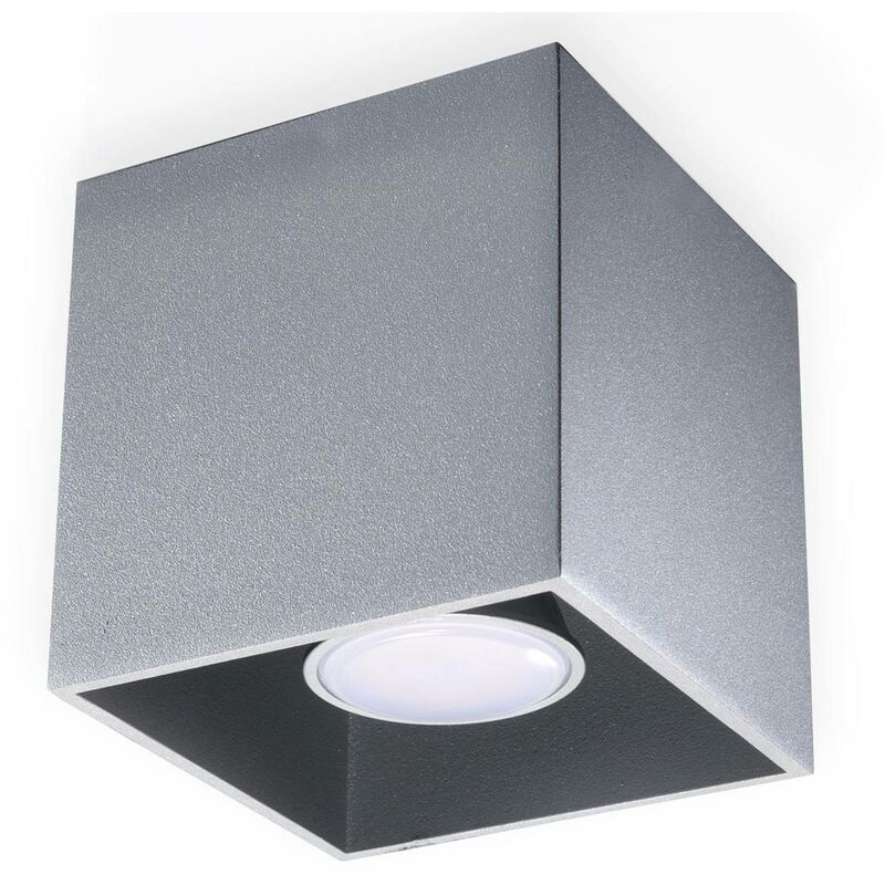 Image of Luce di soffitto quad grigio 1 l: 10, b: 10, h: 10, GU10, dimmable