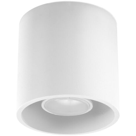 SOLLUX LIGHTING Orbis Downlight Lámpara De Techo Diseño Moderno Con Pantalla Cilíndrica Fabricado En Aluminio Con 1 Bombilla GU10 Reemplazable Blanco, 10 x 10 x 10 cm