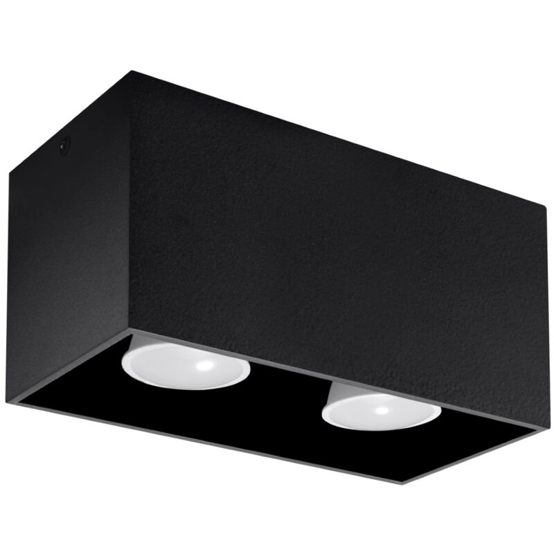 Sollux - Lampada da soffitto Quad nero 20x10x10cm