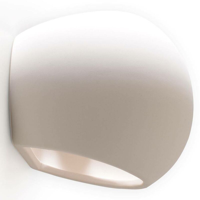 Image of Applique a filo in ceramica bianca a 1 luce, attacco E27 - Sollux