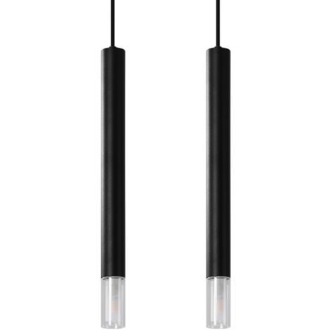 Sollux Lighting Wezyr Lámpara de Techo Colgante Bar, Negro, 2x G9