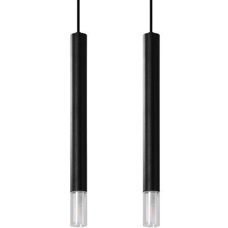 Sollux Lighting Wezyr Plafonnier suspendu Bar, noir, 2x G9