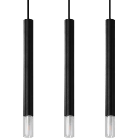Sollux Lighting Wezyr Stabpendel-Deckenleuchte, Schwarz, 3x G9