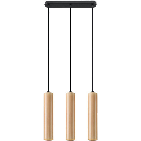 Sollux LINO Suspension triple en bois naturel GU10