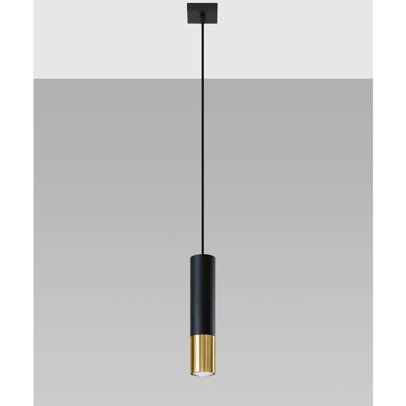 Sollux - Suspension loopez 1 noir/or GU10 IP20 SL.0952