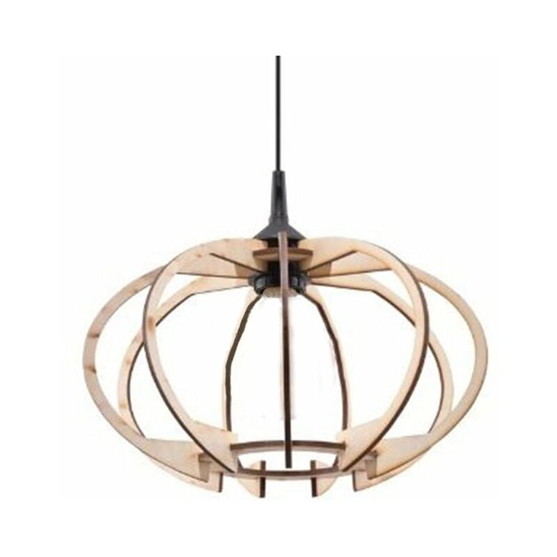 Suspension Bois Contemporain pour Ampoule E27 - SILUMEN