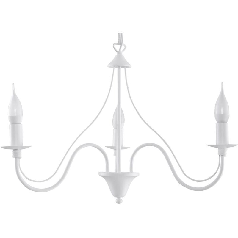 Minerwa - Lampadario a 3 luci multibraccio Bianco, attacco E14 - Sollux