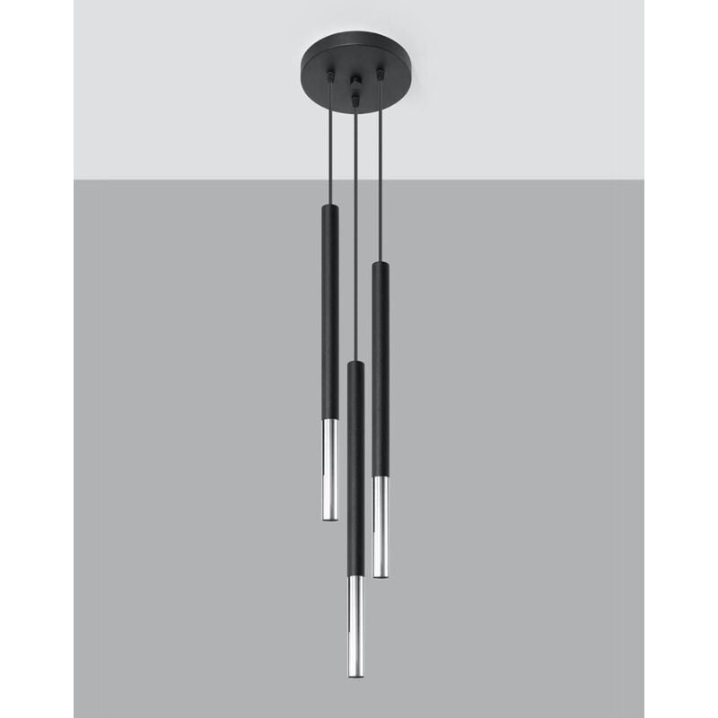 Suspension MOZAICA 3P noir/chrome 3xG9 IP20 SL.0887 Sollux