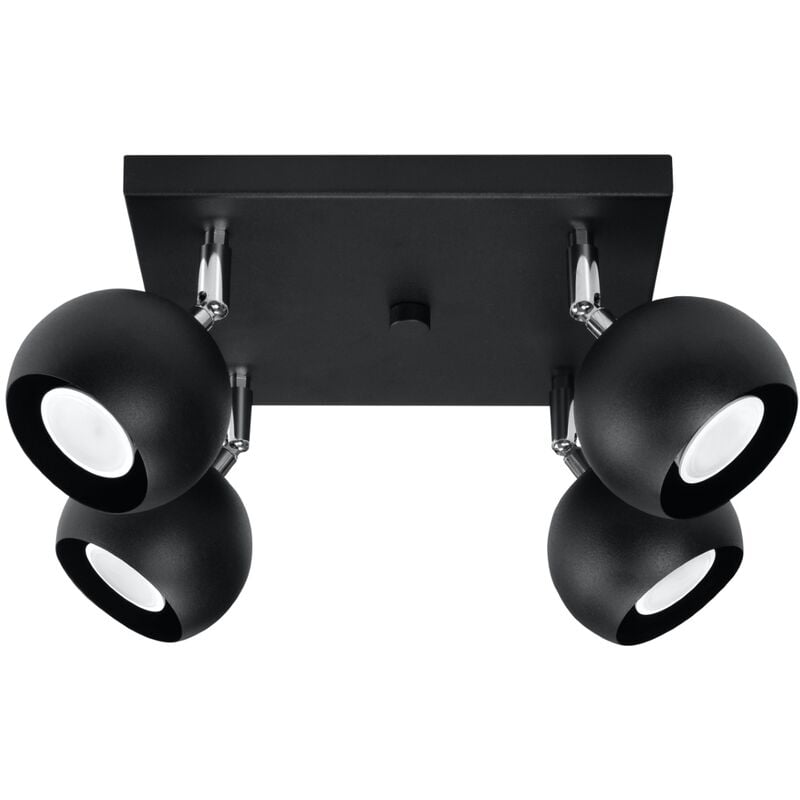 Sollux - Plafonnier Oculare acier 4xGU10