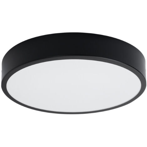 Sollux Onyx Plafón cilíndrico 40cm LED negro 3000K