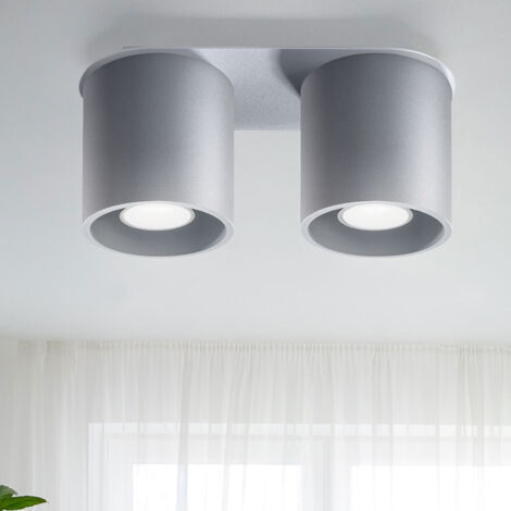 Sollux ORBIS - Downlight monté sur surface à 2 lumières, gris, GU10