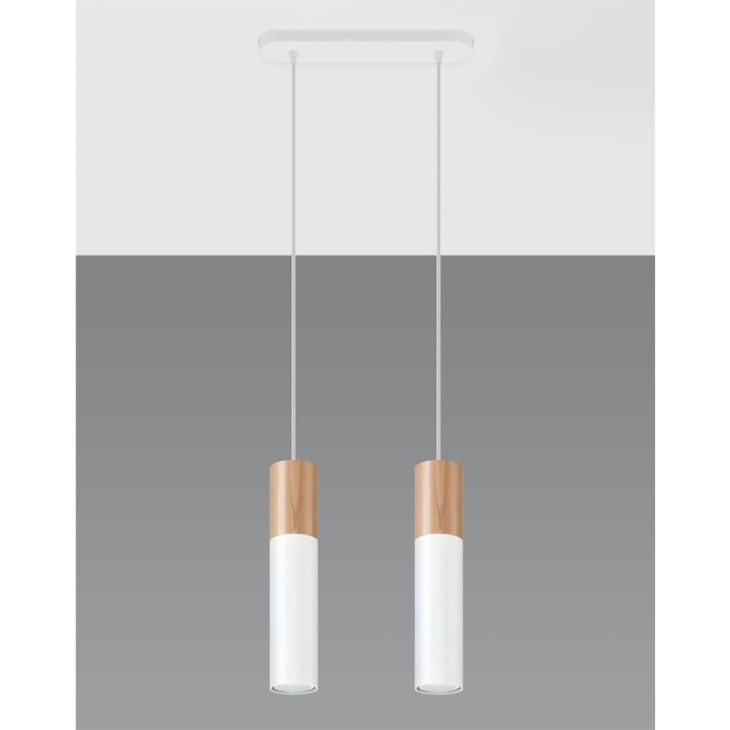 Sollux - Suspension pablo 2 blanc 2xGU10 SL.0629
