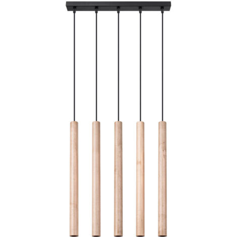 Sollux Pastelo Plafonnier suspendu de bar moderne en bois 5x G9