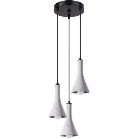 Sollux Rea Plafonnier suspendu cluster moderne béton 3x E14