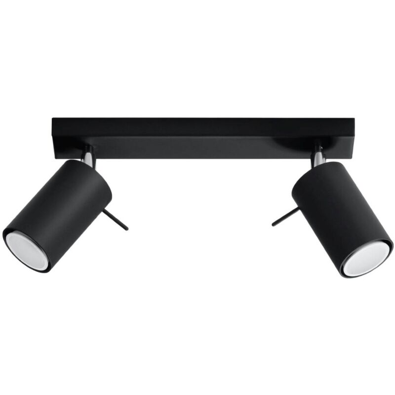 Sollux - Plafonnier à 2 spots ring 2 GU10 noir SL.0092