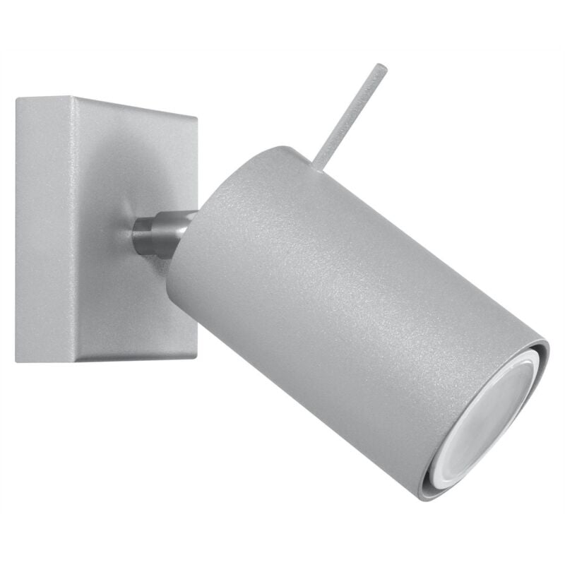 Ring - Faretto da parete 1 luce Grigio, GU10 - Sollux