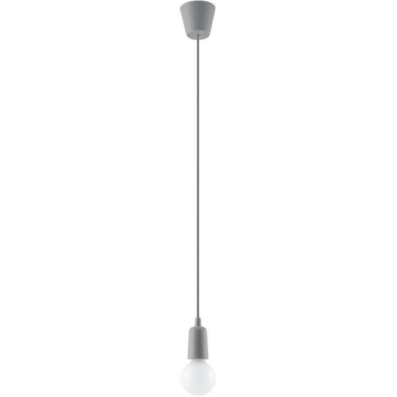 Diego - 1 luce pendente a soffitto grigio - Sollux