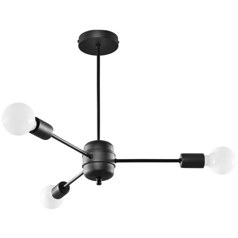 Ledbox - Sollux Lighting Lango Multi Arm Semi Flush Deckenleuchte, Schwarz, 3x E27