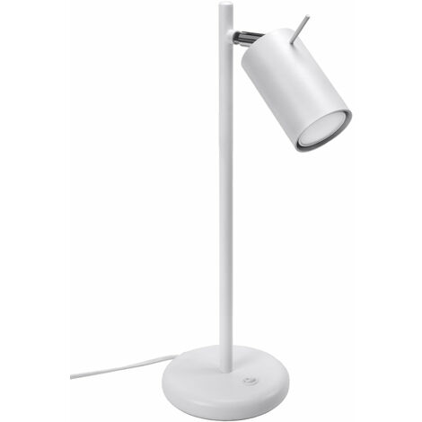 Sollux Lighting Ring Lámpara de trabajo de escritorio, blanca, 1x GU10