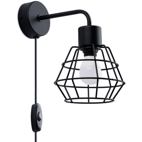 Sollux Suba Industrielle Wandleuchte Schwarz 1x E27
