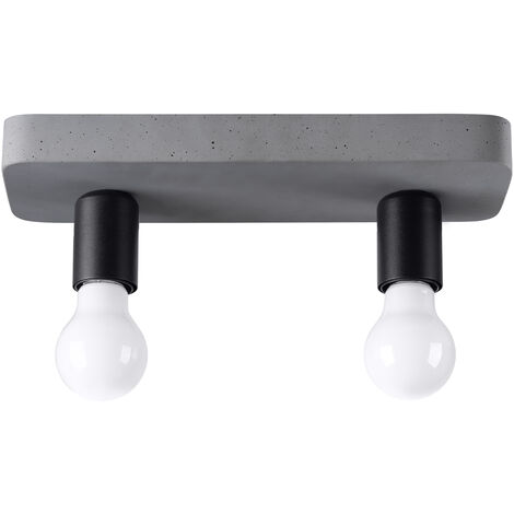 Sollux Tavo Plafonnier Semi-Encastré Industriel Gris 2x E27