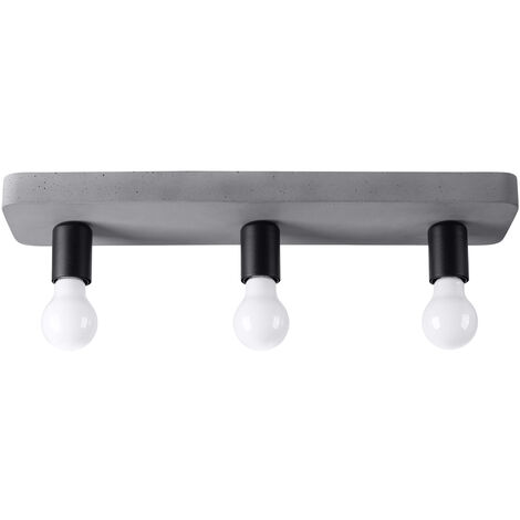 Sollux Tavo Plafonnier Semi-Encastré Industriel Gris 3x E27