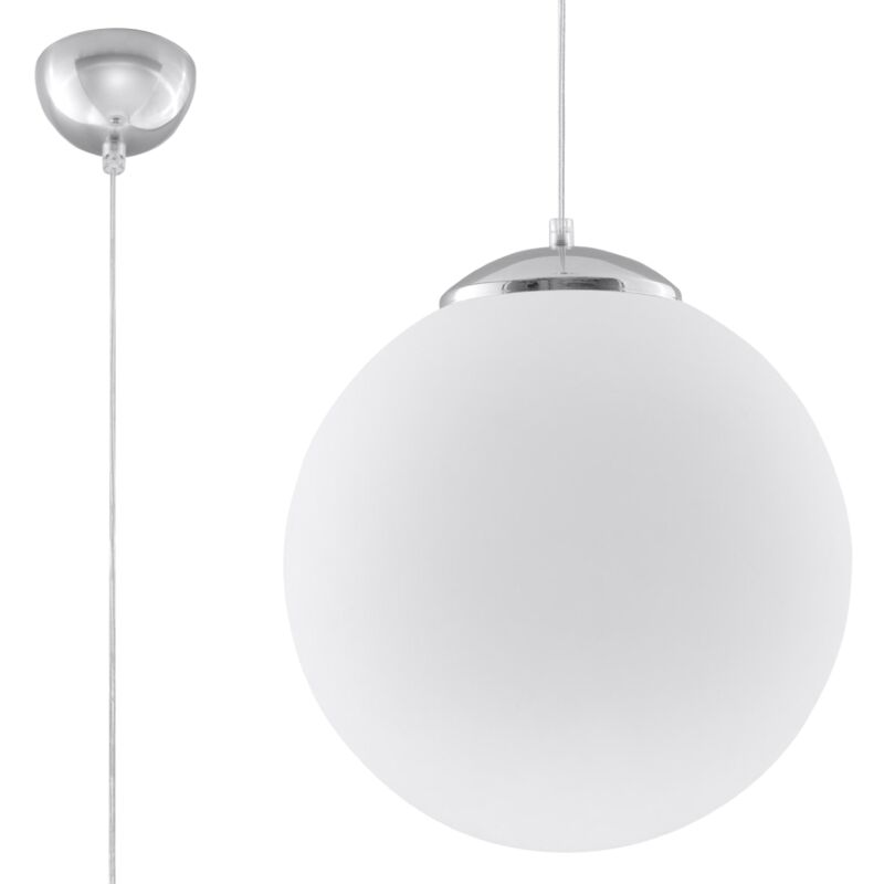 Sollux - Lampada a sospensione Ugo bianco/cromo 40x130x40cm