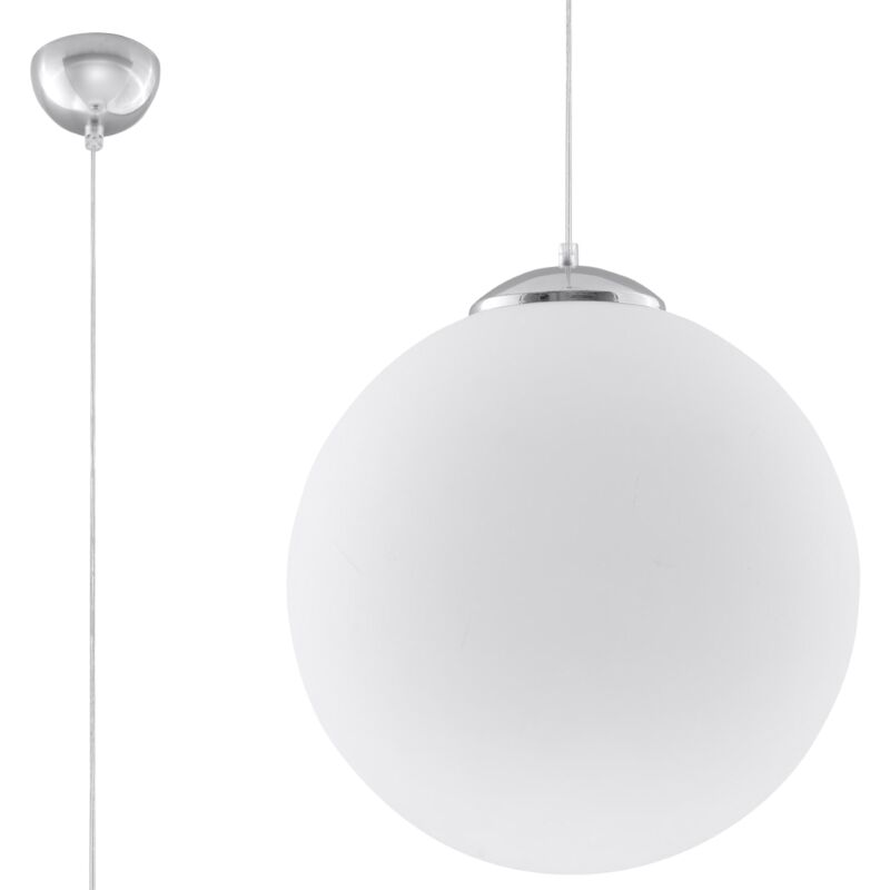 Sollux - Lampada a sospensione Ugo bianco/cromo 30x120x30cm