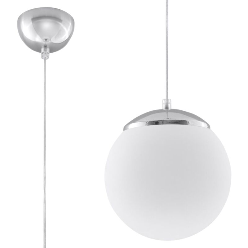 Sollux - Lampada a sospensione Ugo bianco/cromo 20x110x20cm