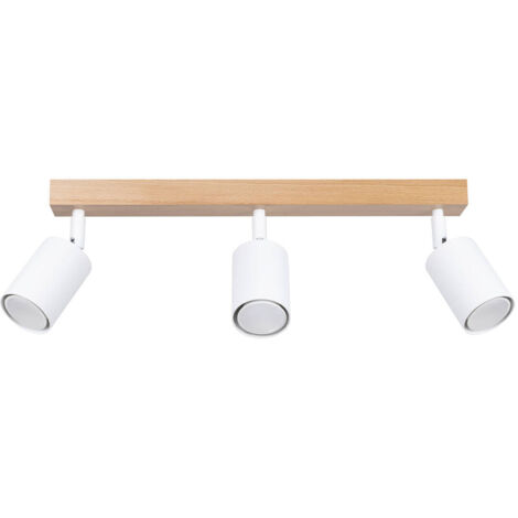 Sollux Verdo Spot de Plafond Moderne Bar Bois, Blanc 3x GU10