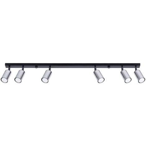 Sollux Winx Barra faretti da soffitto a 6 luci nera, cromata