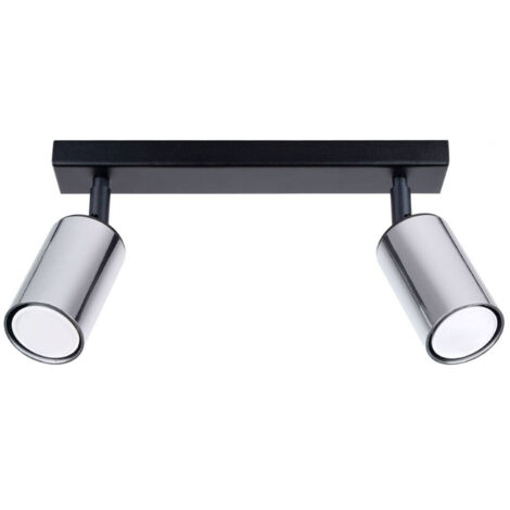 Sollux Winx Faretto da soffitto a 2 luci nero, cromato