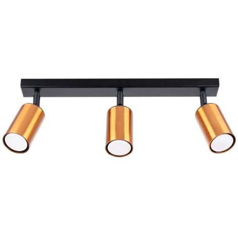 Sollux Winx Faretto da soffitto a 3 luci Nero, Rame