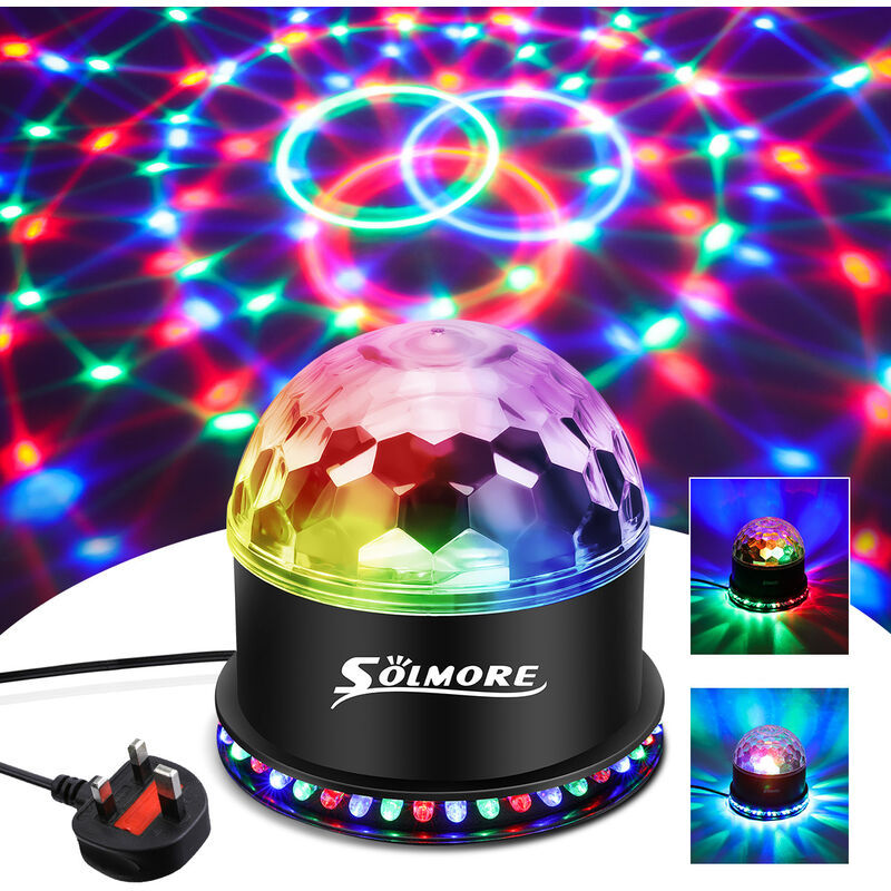 Image of Solmore rgb Disco Ball Light 51 luci a led 12W per bambini Festival Birthday Party Bar 12 x 12 x 12,8 cm Hasaki