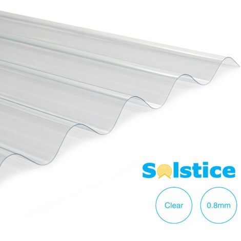 RADMAT BUILDING PRODUCTS Solstice PVC Corrugated Sheet Clear 2.5m x 950mm x 0.8mm