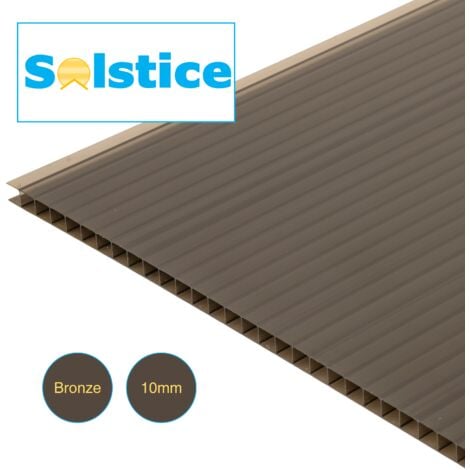 Solstice Twinwall Polycarbonate Sheet Bronze 1000mm x 1050mm x 10mm