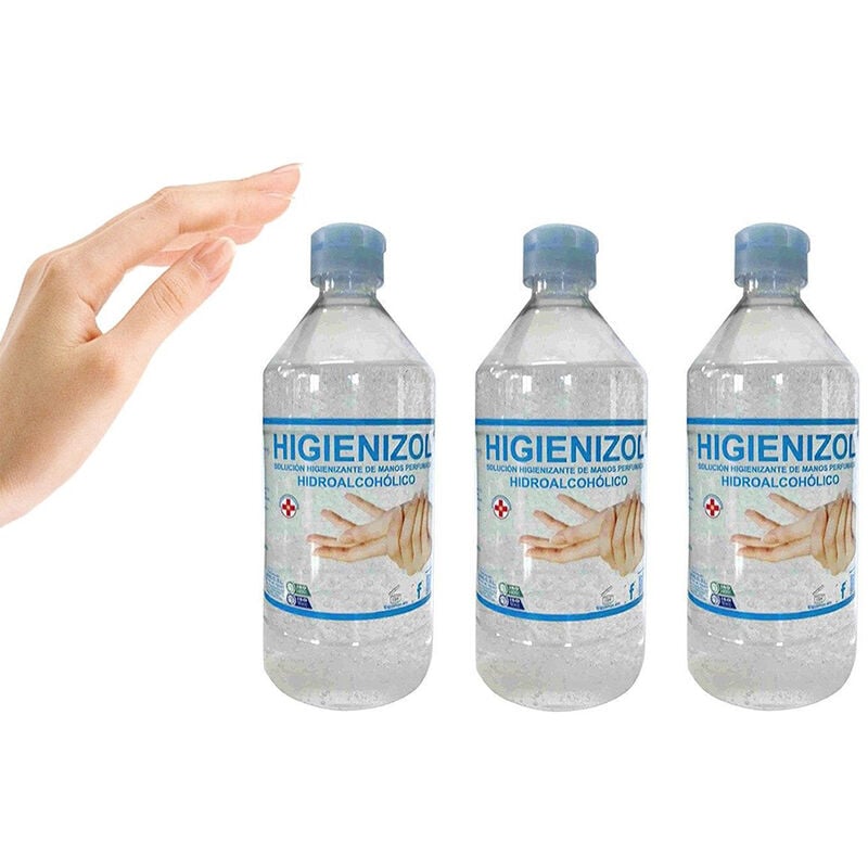 

Gel hidroalcoholico de manos, pack de 3 botellas de 500ml