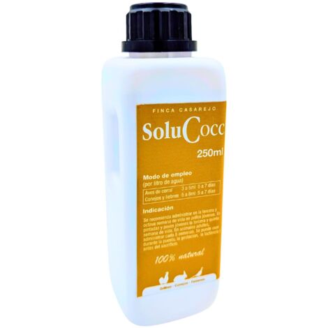 SoluCocc 250ml – Complemento nutricional para gallinas, conejos y faisanes – Apoyo intestinal en situaciones de alta carga ambiental
