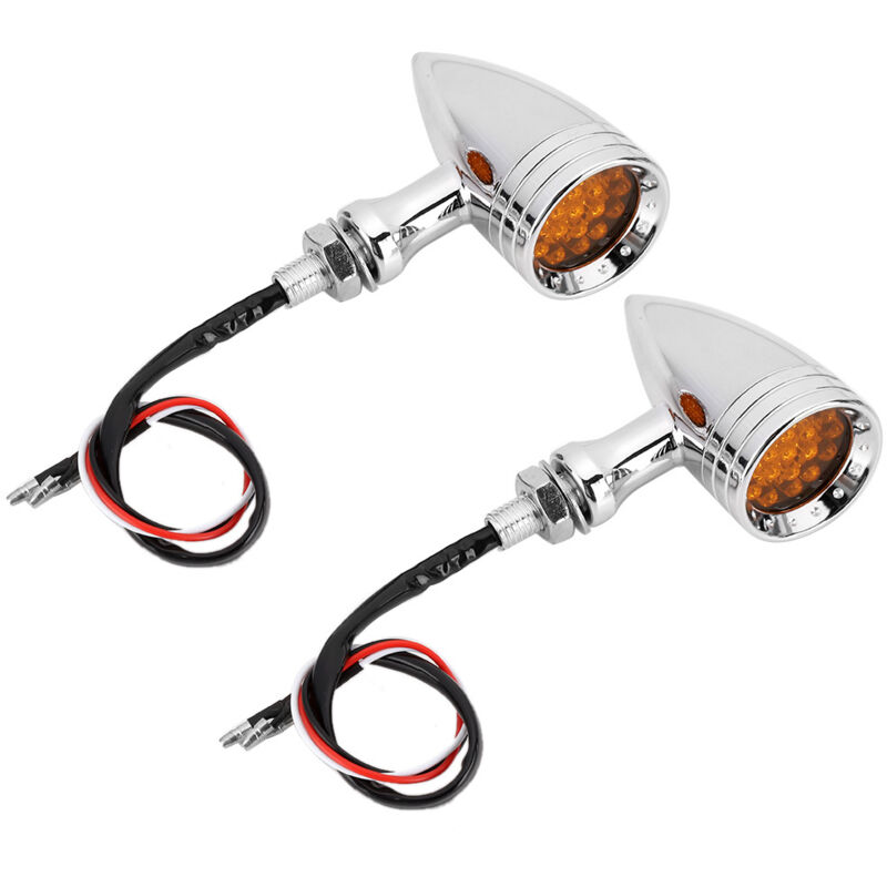 SolUptanisu Moto Clignotant Lumière Moto Rétro Style LED Clignotant Lampe Lampe de Poche Moto Accessoire